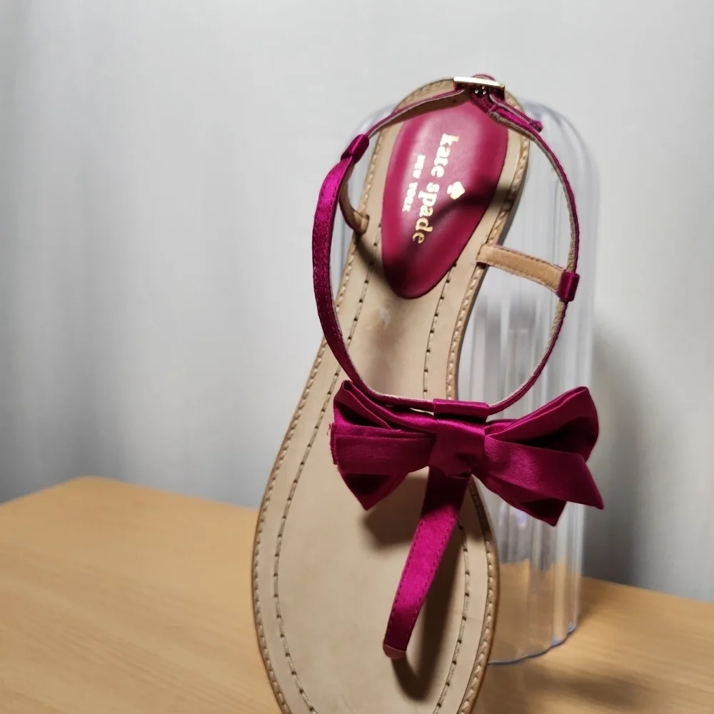 NWOB Kate Spade Pink Satin Bow Coquette Sandals US 9.5